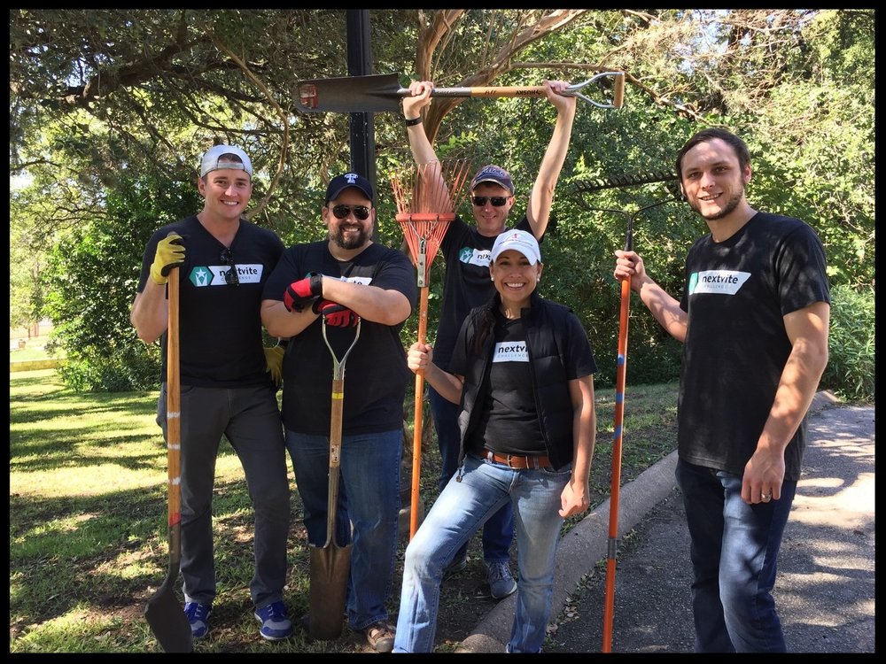 Team Abilitie volunteering at botanical gardens